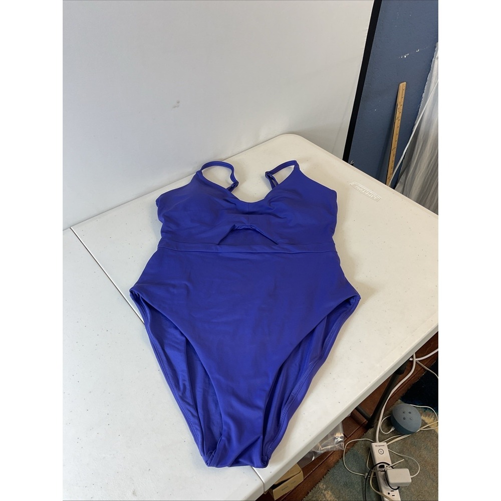 Andie Samoa One Piece Keyhole High Waist Swimsuit Purple Sz L Beach Cruise - Picture 3 of 10